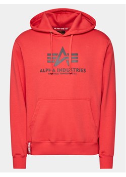 Alpha Industries Bluza Basic 178312 Czerwony Regular Fit ze sklepu MODIVO w kategorii Bluzy męskie - zdjęcie 182660470