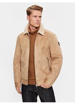 Tom Tailor Kurtka z imitacji skóry 1037361 Beżowy Regular Fit ze sklepu MODIVO w kategorii Kurtki męskie - zdjęcie 182661182