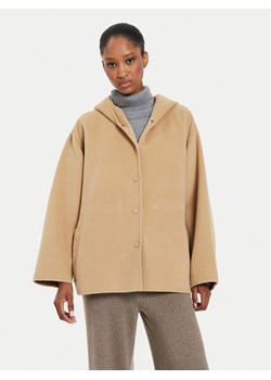 Weekend Max Mara Płaszcz wełniany Gennaio 2425086021 Beżowy Regular Fit ze sklepu MODIVO w kategorii Płaszcze damskie - zdjęcie 182661393