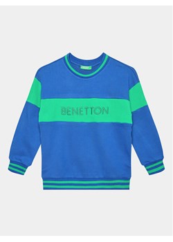 United Colors Of Benetton Bluza 3FPPC202R Niebieski Regular Fit ze sklepu MODIVO w kategorii Bluzy chłopięce - zdjęcie 182662043