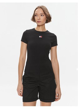 Tommy Jeans T-Shirt DW0DW17881 Czarny Slim Fit ze sklepu MODIVO w kategorii Bluzki damskie - zdjęcie 182662072