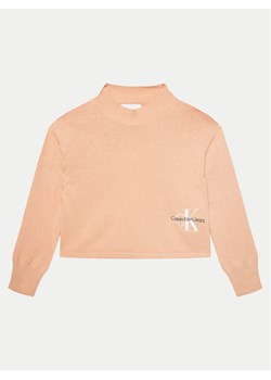 Calvin Klein Jeans Sweter Monogram IG0IG02548 Różowy Regular Fit ze sklepu MODIVO w kategorii Swetry dziewczęce - zdjęcie 182662101