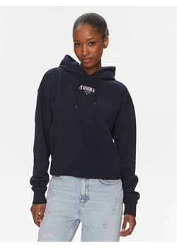 Tommy Jeans Bluza Essential Logo DW0DW17797 Granatowy Relaxed Fit ze sklepu MODIVO w kategorii Bluzy damskie - zdjęcie 182662483