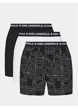 KARL LAGERFELD Komplet 3 par bokserek Aop Woven Boxer Short (X3) 235M2108 Czarny ze sklepu MODIVO w kategorii Majtki męskie - zdjęcie 182662620