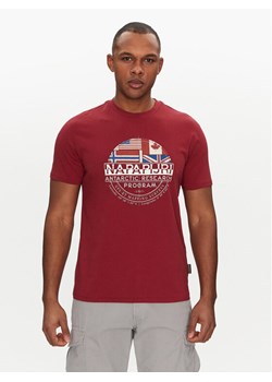 Napapijri T-Shirt S-Turin NP0A4HQG Czerwony Regular Fit ze sklepu MODIVO w kategorii T-shirty męskie - zdjęcie 182662720