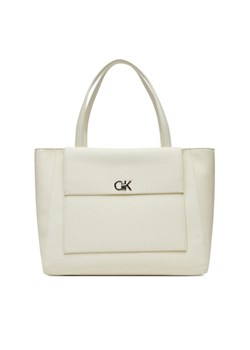 Calvin Klein Torebka Ck Medium Shopper_Tex K60K613178 Biały ze sklepu MODIVO w kategorii Torby Shopper bag - zdjęcie 182663263