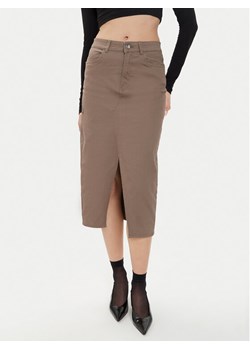 ONLY Spódnica jeansowa Lola 15318146 Brązowy Regular Fit ze sklepu MODIVO w kategorii Spódnice - zdjęcie 182663290