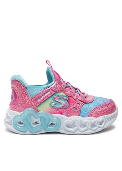 Skechers Sneakersy Infinite Heart Lights 303755N/PKMT Srebrny ze sklepu MODIVO w kategorii Buty sportowe dziecięce - zdjęcie 182663663