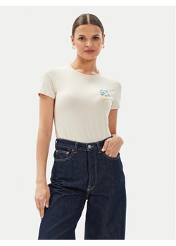 Guess T-Shirt Flowers W4YI30 J1314 Żółty Slim Fit ze sklepu MODIVO w kategorii Bluzki damskie - zdjęcie 182663891