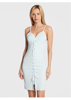 adidas Sukienka letnia Always Original Laced Strap HK5088 Błękitny Slim Fit ze sklepu MODIVO w kategorii Sukienki - zdjęcie 182664192