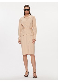 Patrizia Pepe Sukienka koszulowa 8A1238/A391-B787 Beżowy Regular Fit ze sklepu MODIVO w kategorii Sukienki - zdjęcie 182664603