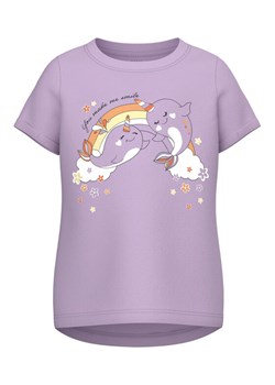 NAME IT T-Shirt 13217330 Fioletowy Regular Fit ze sklepu MODIVO w kategorii Bluzki dziewczęce - zdjęcie 182664693