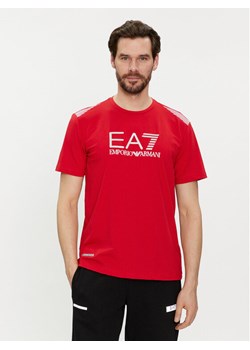 EA7 Emporio Armani T-Shirt 3DPT29 PJULZ 1461 Czerwony Regular Fit ze sklepu MODIVO w kategorii T-shirty męskie - zdjęcie 182665191