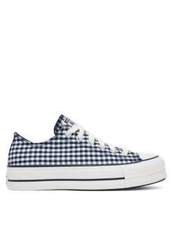 Converse Trampki Chuck Taylor All Star Lift Platform Gingham A13664C Granatowy ze sklepu MODIVO w kategorii Trampki damskie - zdjęcie 182665440