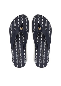 Tommy Hilfiger Japonki Th Chain Print FW0FW08514 Granatowy ze sklepu MODIVO w kategorii Klapki damskie - zdjęcie 182665590