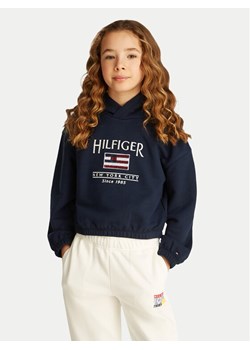Tommy Hilfiger Bluza KG0KG08558 S Granatowy Regular Fit ze sklepu MODIVO w kategorii Bluzy dziewczęce - zdjęcie 182665970