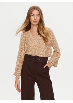 TWINSET Kardigan 241TT3271 Beżowy Regular Fit ze sklepu MODIVO w kategorii Swetry damskie - zdjęcie 182666073