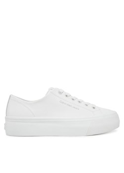 Calvin Klein Jeans Sneakersy Vulc Flatform Low Mg Lth YW0YW01771 Biały ze sklepu MODIVO w kategorii Trampki damskie - zdjęcie 182666093