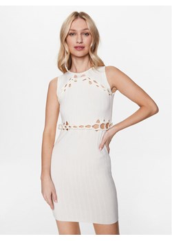Pinko Sukienka dzianinowa 101172 A0V1 Écru Slim Fit ze sklepu MODIVO w kategorii Sukienki - zdjęcie 182666242