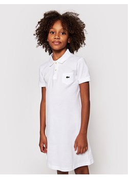 Lacoste Sukienka codzienna EJ2816 Biały Regular Fit ze sklepu MODIVO w kategorii Sukienki dziewczęce - zdjęcie 182666582