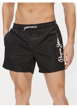 Pepe Jeans Szorty kąpielowe Logo Swimshort PMB10393 Czarny Regular Fit ze sklepu MODIVO w kategorii Kąpielówki - zdjęcie 182666760