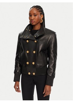 Balmain Kurtka skórzana DF0TH275LC62 Czarny Regular Fit ze sklepu MODIVO w kategorii Kurtki damskie - zdjęcie 182666763