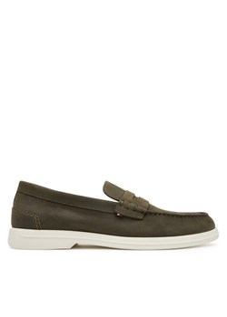 Tommy Hilfiger Mokasyny Nubuck P Loafer FM0FM05350 Khaki ze sklepu MODIVO w kategorii Mokasyny męskie - zdjęcie 182666834