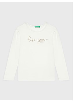 United Colors Of Benetton Bluzka 3P4ZG104R Biały Regular Fit ze sklepu MODIVO w kategorii Bluzki dziewczęce - zdjęcie 182667121