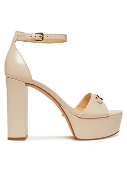Guess Sandały FLJSET LEA03 Écru ze sklepu MODIVO w kategorii Sandały damskie - zdjęcie 182667282