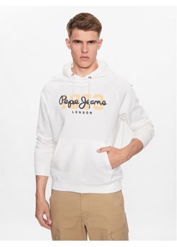 Pepe Jeans Bluza Meier Hoodie PM582482 Biały Regular Fit ze sklepu MODIVO w kategorii Bluzy męskie - zdjęcie 182668642