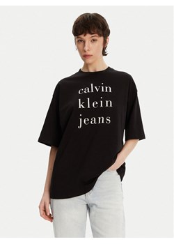 Calvin Klein Jeans T-Shirt LV047B827G Czarny Relaxed Fit ze sklepu MODIVO w kategorii Bluzki damskie - zdjęcie 182670003
