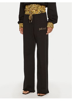 Just Cavalli Spodnie dresowe 77PAAE21 Czarny Regular Fit ze sklepu MODIVO w kategorii Spodnie damskie - zdjęcie 182670244