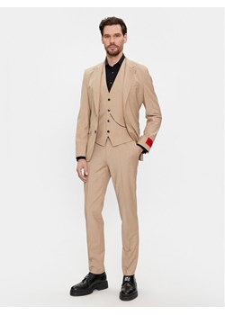 Hugo Garnitur Hesten 50509390 Beżowy Extra Slim Fit ze sklepu MODIVO w kategorii Garnitury męskie - zdjęcie 182670364