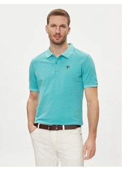 Guess Polo F3GP00 K9WF1 Turkusowy Regular Fit ze sklepu MODIVO w kategorii T-shirty męskie - zdjęcie 182670590
