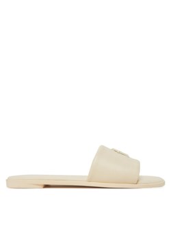Tommy Hilfiger Klapki Th Logo Hardware Leather Mule FW0FW08806 Écru ze sklepu MODIVO w kategorii Klapki damskie - zdjęcie 182670601
