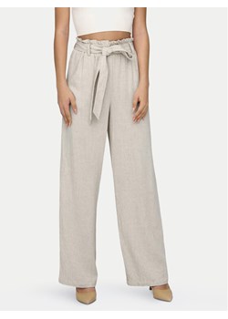 ONLY Spodnie materiałowe Siesta 15322259 Szary Straight Fit ze sklepu MODIVO w kategorii Spodnie damskie - zdjęcie 182670741
