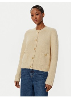 Tommy Hilfiger Kardigan WW0WW44473 Beżowy Regular Fit ze sklepu MODIVO w kategorii Swetry damskie - zdjęcie 182670844