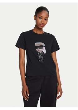 KARL LAGERFELD T-Shirt Ikonik 2.0 230W1770 Czarny Regular Fit ze sklepu MODIVO w kategorii Bluzki damskie - zdjęcie 182670902