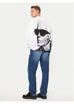 Karl Lagerfeld Jeans Bluza A1M20070 Biały Relaxed Fit ze sklepu MODIVO w kategorii Bluzy męskie - zdjęcie 182671683
