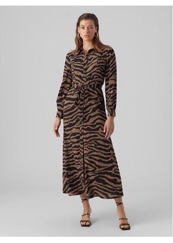 Vero Moda Sukienka koszulowa 10294989 Brązowy Regular Fit ze sklepu MODIVO w kategorii Sukienki - zdjęcie 182671941