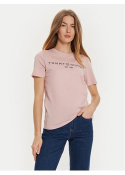 Tommy Hilfiger T-Shirt WW0WW40276 Różowy Regular Fit ze sklepu MODIVO w kategorii Bluzki damskie - zdjęcie 182672781