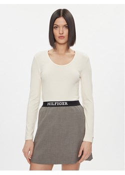 Tommy Hilfiger Bluzka WW0WW41654 Beżowy Slim Fit ze sklepu MODIVO w kategorii Bluzki damskie - zdjęcie 182673074
