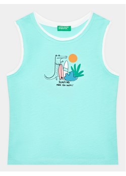 United Colors Of Benetton Top 3Z01GH00O Niebieski Regular Fit ze sklepu MODIVO w kategorii Bluzki dziewczęce - zdjęcie 182673102