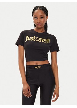 Just Cavalli T-Shirt 76PAHG11 Czarny Slim Fit ze sklepu MODIVO w kategorii Bluzki damskie - zdjęcie 182673474