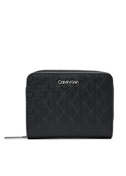 Calvin Klein Mały Portfel Damski Ck Must Medium Zip Around_Mono K60K612825 Czarny ze sklepu MODIVO w kategorii Portfele damskie - zdjęcie 182673840
