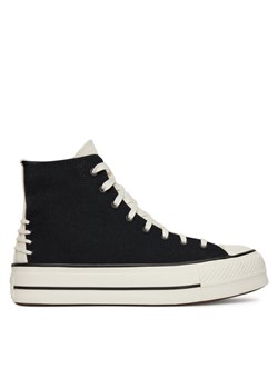 Converse Trampki Chuck Taylor All Star Lift Platform Crafted Laces A12552C Czarny ze sklepu MODIVO w kategorii Trampki damskie - zdjęcie 182673954