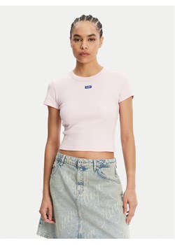 HUGO T-Shirt Baby 50510749 Różowy Slim Fit ze sklepu MODIVO w kategorii Bluzki damskie - zdjęcie 182674084