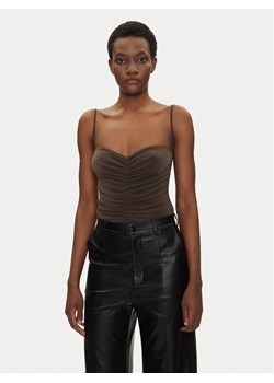 NORMA KAMALI Body KK424XPLH21823 Brązowy Regular Fit - id: 0000304915932 - marki Norma Kamali - 182674173 NORMA KAMALI Body KK424XPLH21823 Brązowy Regular Fit ze sklepu MODIVO w kategorii Bluzki damskie - zdjęcie 182674173