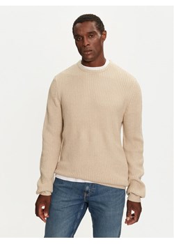 Brave Soul Sweter MK-230BINARY3 Beżowy Regular Fit ze sklepu MODIVO w kategorii Swetry męskie - zdjęcie 182674262