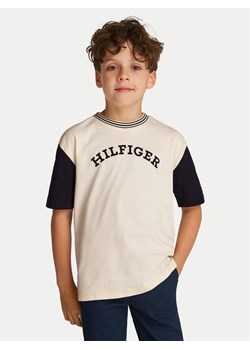 Tommy Hilfiger T-Shirt Monotype Graphic KB0KB09360 Beżowy Regular Fit ze sklepu MODIVO w kategorii T-shirty chłopięce - zdjęcie 182674344